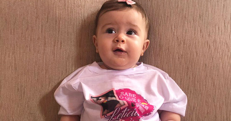 Letícia, de 8 meses, diagnosticada com AME. Foto: Acervo Pessoal