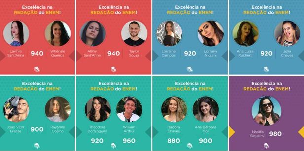 Em 2018, 90% dos candidatos que estudaram no cursinho conquistaram nota acima de 900 na redação do Enem. Imagem: Facebook/Estanteando